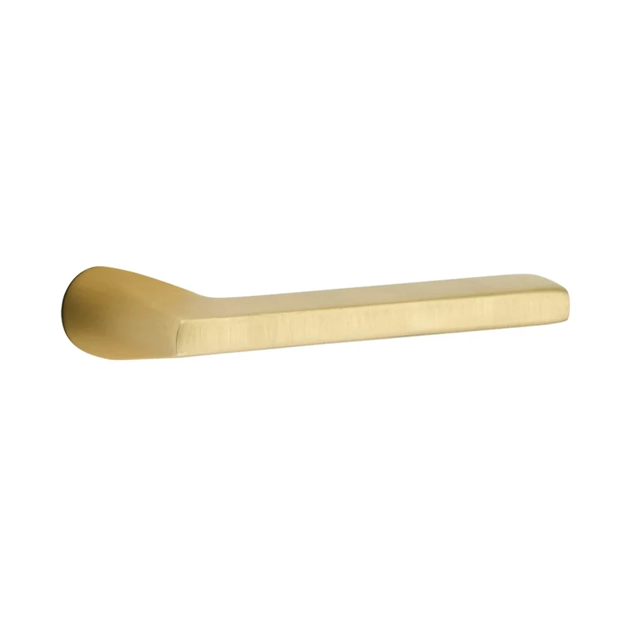 Emtek Helios satin brass lever, without a rosette
