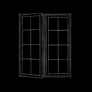VDK manufacturer drawing: a casement window shown in the open position.